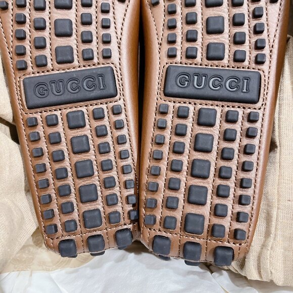 Gucci Supreme GG Interlocking Loafer Driving Shoes Mens Brown UK 10.5 US 11 - Picture 13 of 15